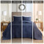 Couvre-lit réversible bleu marine double / grand - microfibre et 100%, lavable à la machine, mélange de styles, rembourrage, motif en médaillon, biélorusse-131220589-131220591