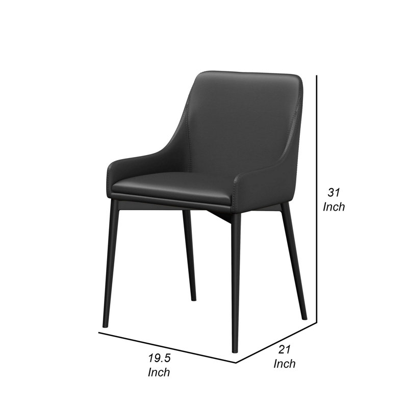 Ashlock 17'' H Faux Leather Upholstered Metal Parsons Chair, Black