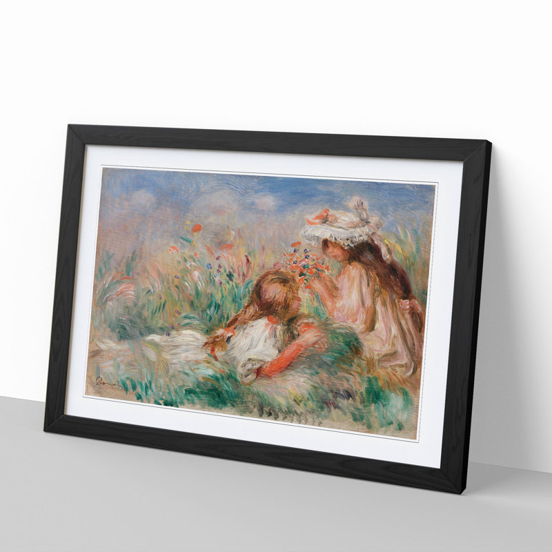 The Grass by Pierre-Auguste Renoir - Framed Print, 48cm H x 65cm W x 2cm D, Black Framed
