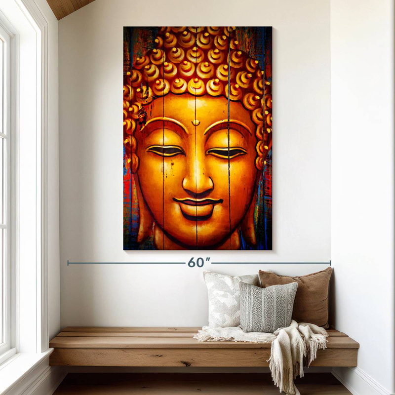 Smiling Buddha Face, 51" H x 34" W