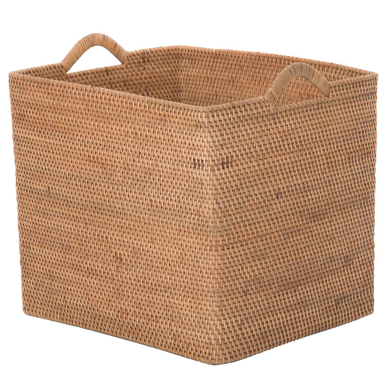 Beachcrest Home™ Simran Rattan Basket, Brown
