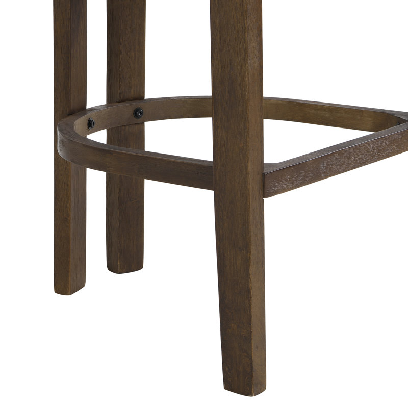 Laurentides 30" Seat Height Upholstered Bar Stools With Rubberwood Frame, Brown