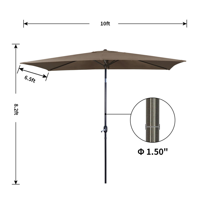Parasol de marché rectangulaire 9 pi x 6,5 pi Matias, Taupe