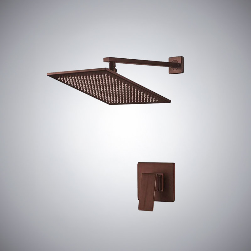 Rivera Oil Rubbed Bronze LED Rain Shower with Wall Jets and Mixer Valve, Light Oil Rubbed Bronze, 2" H x 16" W