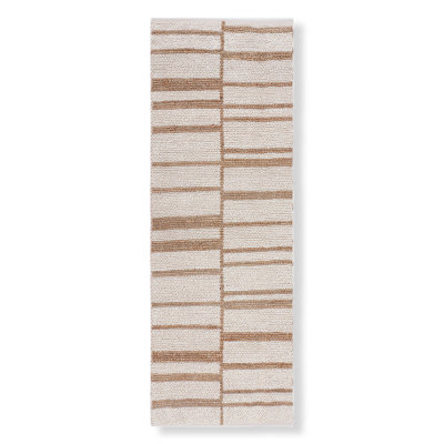 Ladder Striped Area Rug in Brown/Beige