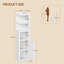 Slim Bathroom Storage Unit, Narrow Bathroom Storage Unit, Open and Closed Dual-Zone Design, Adjustable Shelves -2089793710
