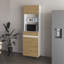 Lakeridge Pantry Cabinet – Modern Storage Solution with White and Macadamia Wood Finish