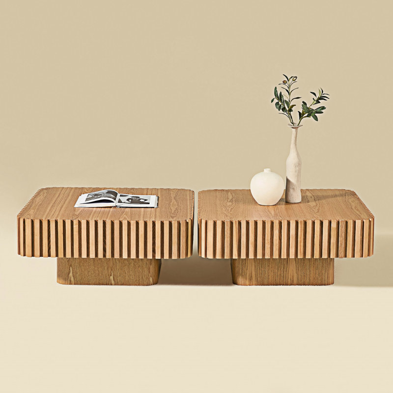 Ensemble de tables basses Handcraft, Naturel