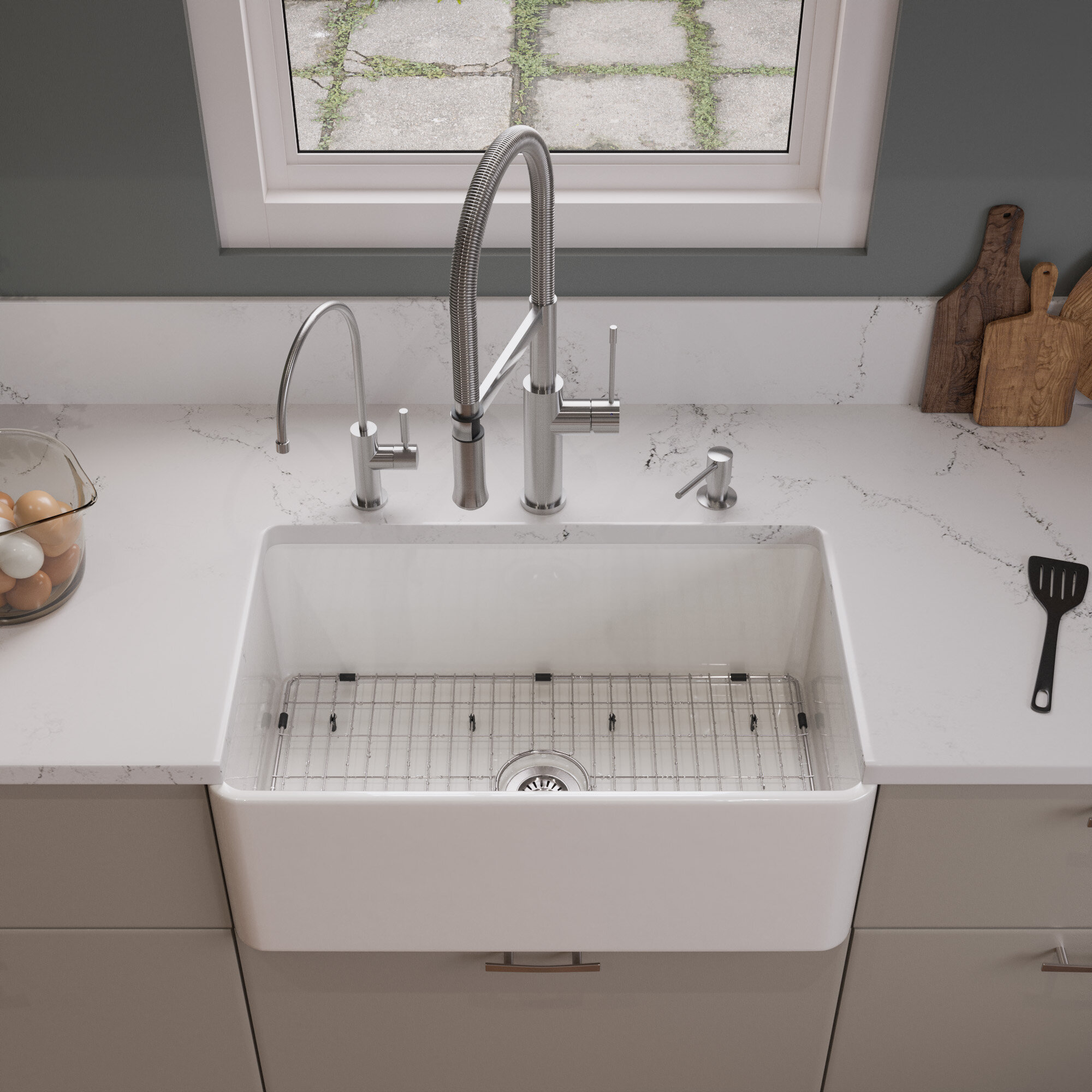 ALFI brand AB511 30 Farm Sink With Lip Single Bowl Design for