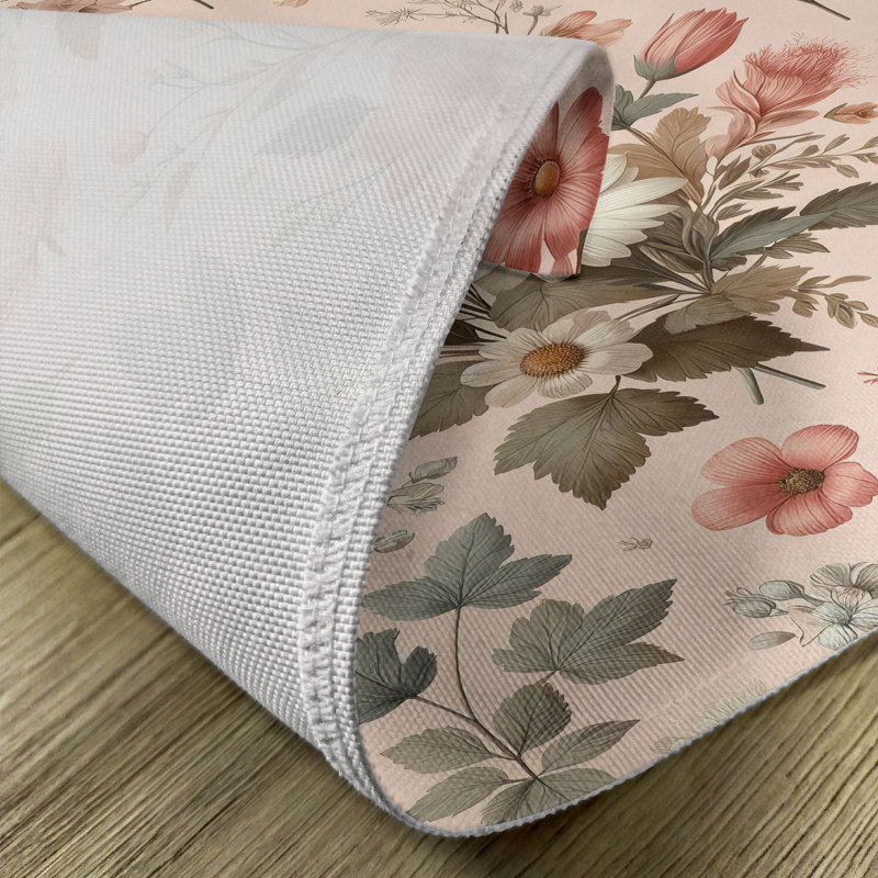 Polyester Blush Olive Green Rectangle Placemat (Set of 4)
