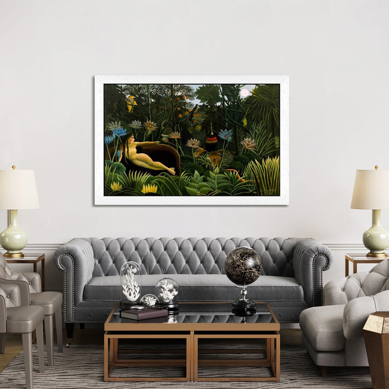The Dream, 1910 by Henri Rousseau - Print on Canvas, 152.5 cm H x 101.5 cm W, White Framed