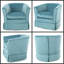 Fauteuil pivotant en velours bleu avec housse amovible - Le confort rencontre l'élégance-1539964611