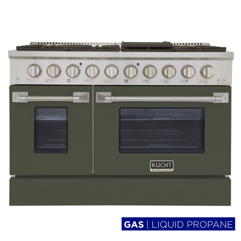 48" 6.7 Cu. ft Freestanding Gas, Liquid Propane, Olive Green
