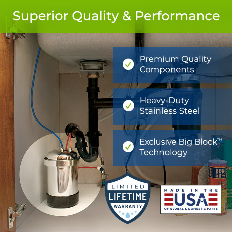 WaterChef U8500 Premium Under-Sink Water Filtration System, Brushed Nickel