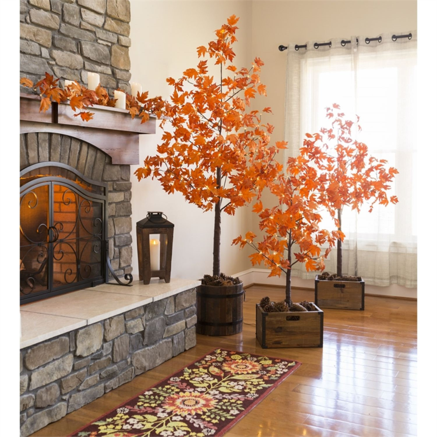 96" Pre-Lit Maple Tree with Base Included, 72" H x 58" W x 58" D