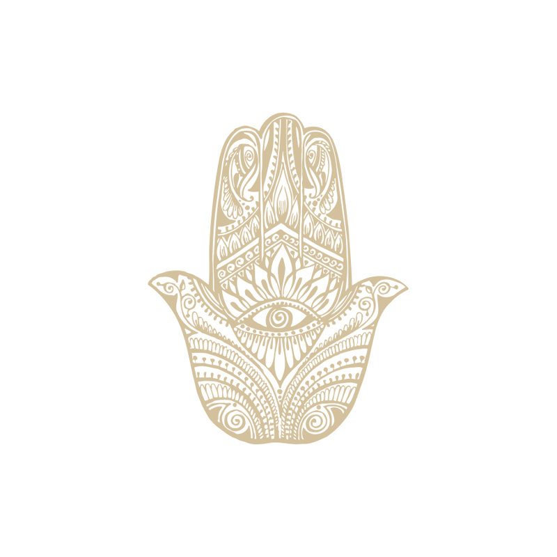 Décalcomanie murale yeux à main hamsa Eli, Beige