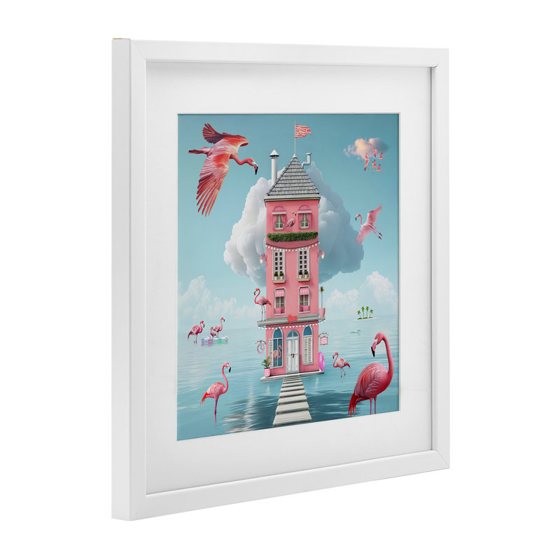 «Flamingo Hotel on Water», reproduction encadrée sous verre, design par Lori Lea Studios, H 16 po x l 16 po