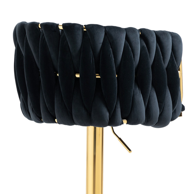 Tabourets de bar rétro avec dossier et chaises à hauteur de comptoir 2 pièces / ensemble, Noir, noir, noir, noir