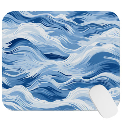 Beach and Coastal Ocean Waves Nautical Gaming Cute Office Laptop Desk Pad Gift Mat Square Rectangle Non-Slip Mousepad