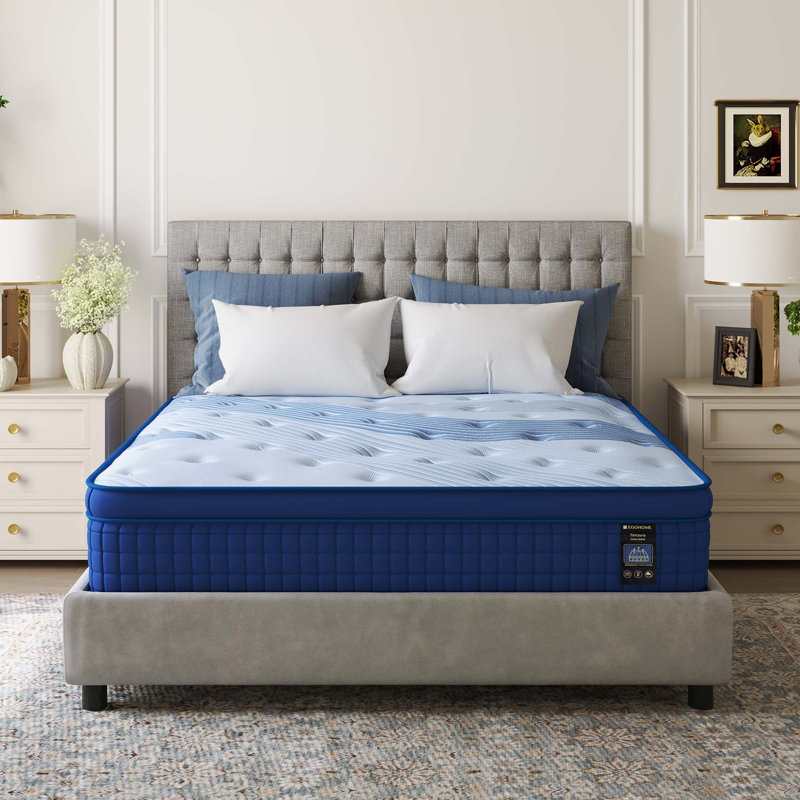 12" Medium-Plush Gel-Infused Hybrid Mattress-Combine Ice Silk And Tencel Fabric Cover & Pressure-Relief, Twin, 12"