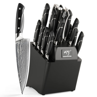 Nanfang Brothers Damascus Steel Knife Block Set