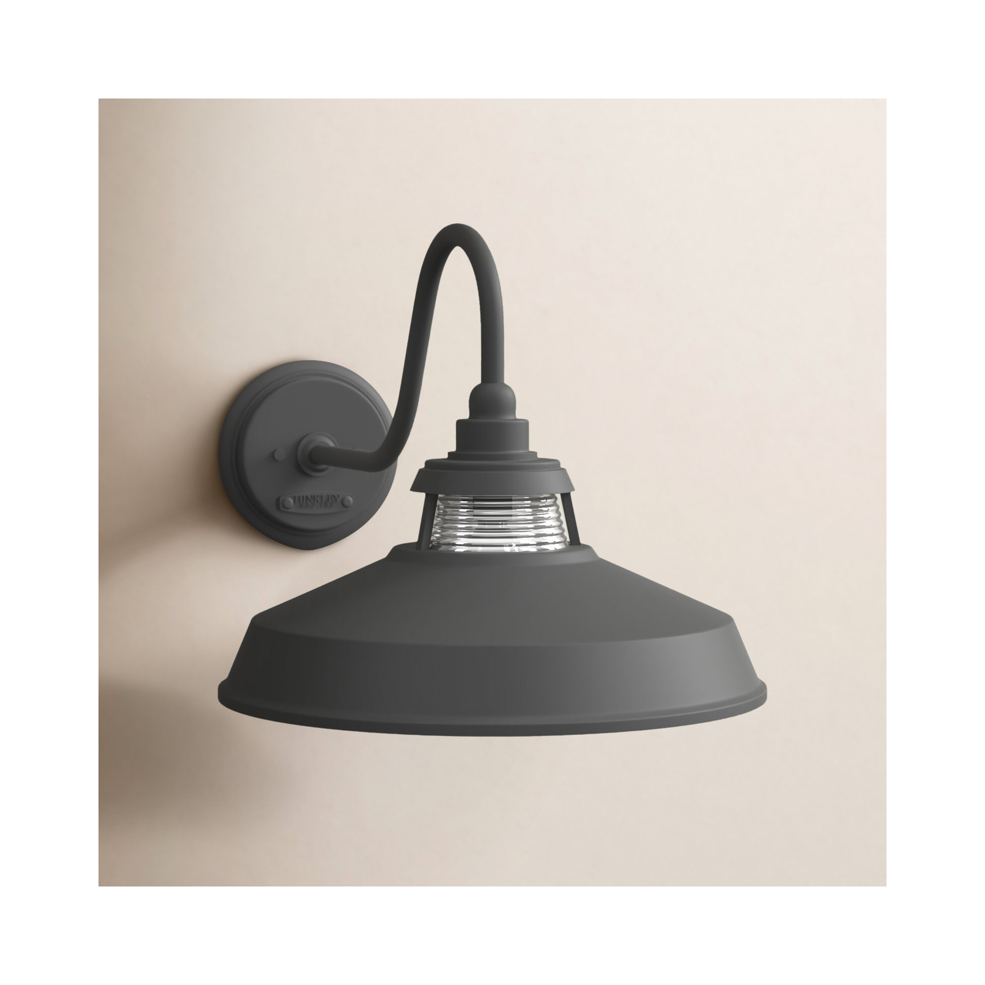 Calum Single Light Bell Outdoor Aluminum Wall Light, 10" H x 10" W x 10" D, Black