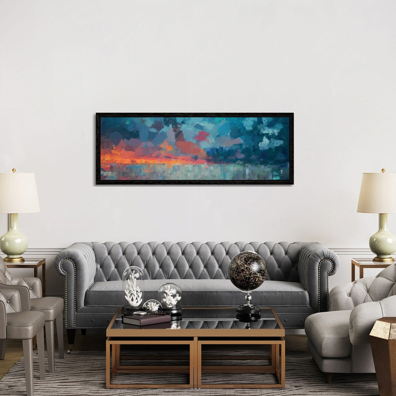 Antartico by Van Credi - Panoramic Painting on Canvas, 50.8cm H x 152.4cm W x 3.81cm D, Black Framed