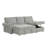 95" Convertible Sleeper Sofa With Storage Chaise | Drop-Arm Console & 2 Cup Holders | Easy-Clean Fabric On Solid Wood Frame | Modern Living Room Sectional,Gray-666148928