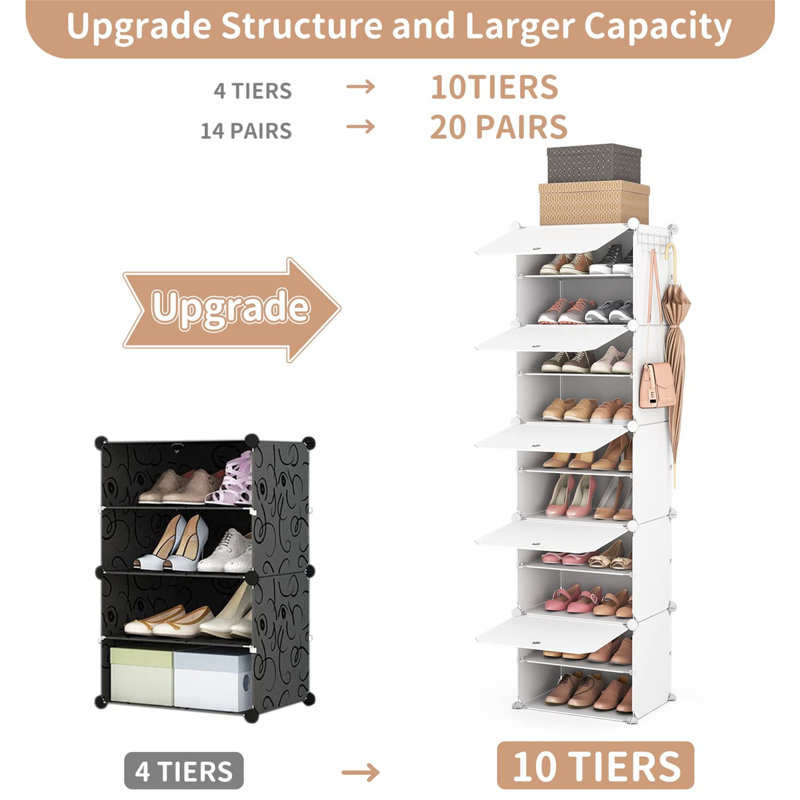 20 Pair Stackable Shoe Rack