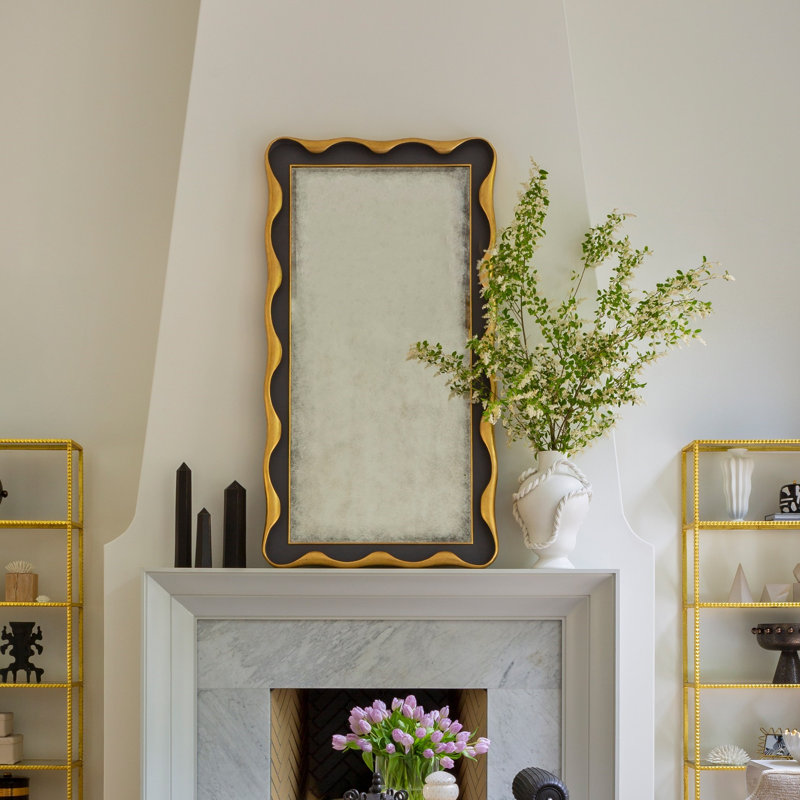 Venus Leaning Mirror, Gray/Gold