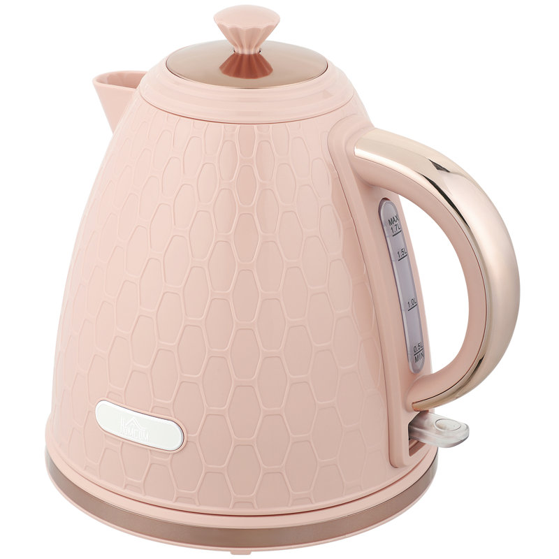 HOMCOM 1.7L Electric Tea Kettle, Pink