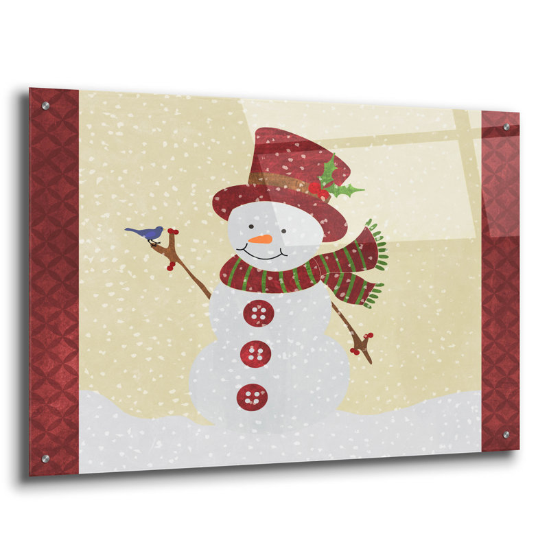  «Snowman 2» par Erin Clark, art mural en verre acrylique, 36 po x 24 po, H 24 po x l 36 po x P 0,2 po