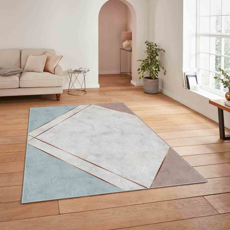 High-Quality Woven Carpet, 5.2 x 7.5 Feet, 100% Polyester, 740 g/m² | Non-Slip Felt Dot Underside, 0.16 in Pile Height | Machine Washable (30°C), Easy to Clean | Stylish Digital Print, Perfect for Living Room & Bedroom