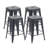 24''H Modern Counter Stool with Metal Frame, Backless Stackable Bar Stool-1483528459