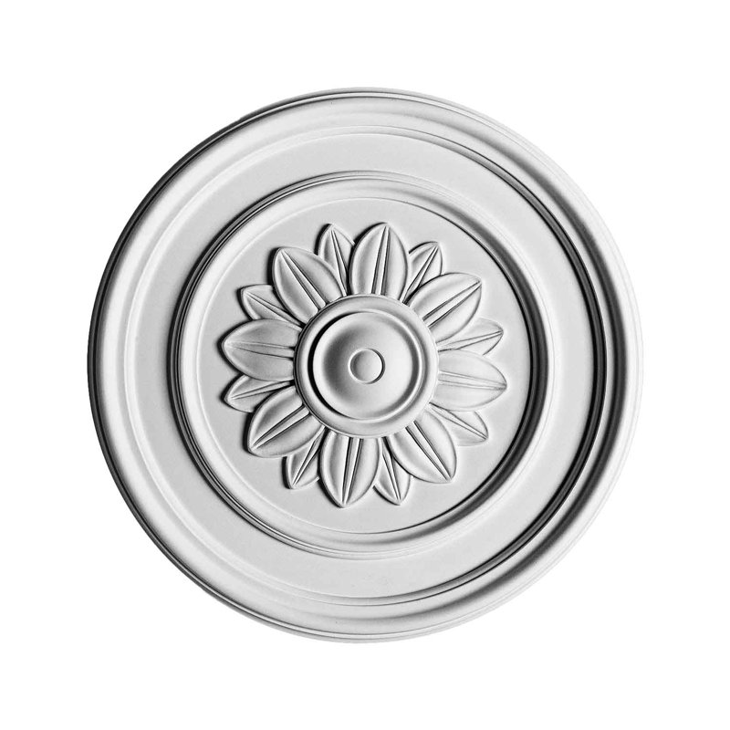 21-1/8 in x 1-9/16 in Plain Medallion with Floral Center