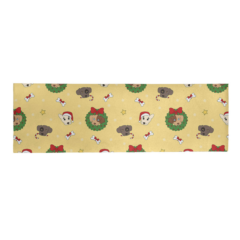 Tapis jaune/gris/vert fait main, Tapis de couloir 2 pi x 8 pi