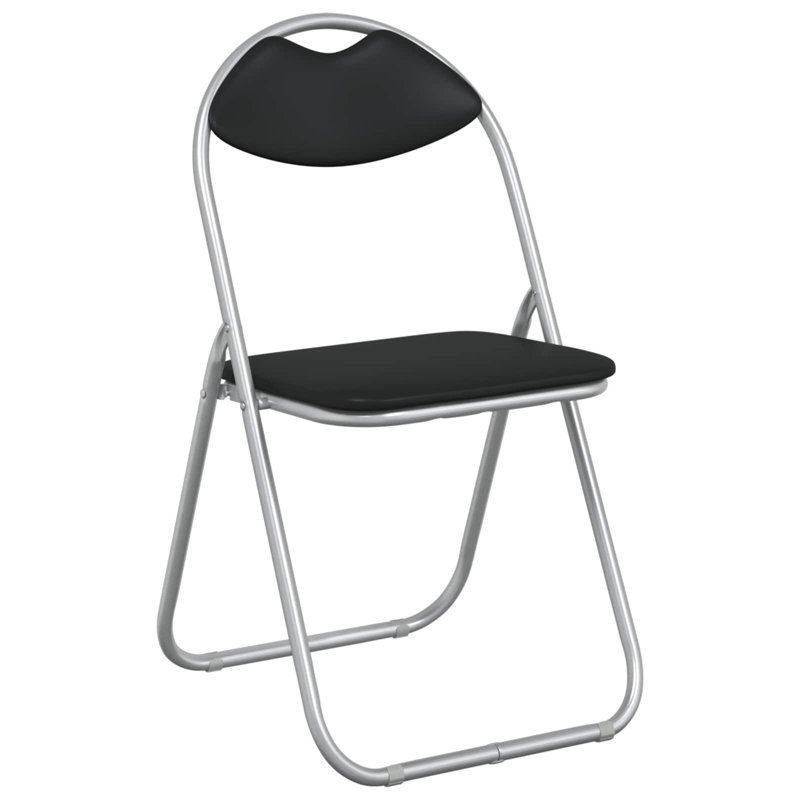 Padded Office Folding Chair Folding Chair Set, Black/Grey