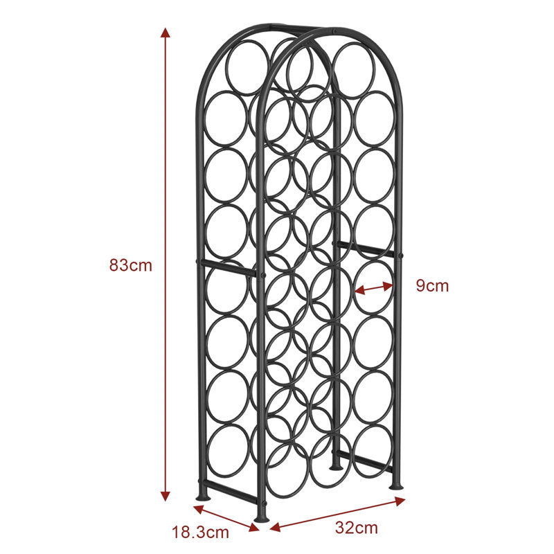 Open Shelving Wine Bottle Rack Black