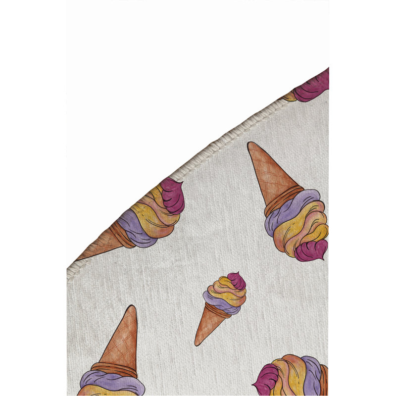 Summer Ice Cream Outdoor Rug, Round 5'