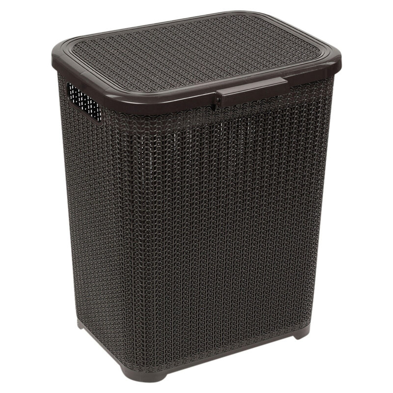 Plastic Laundry Basket, Black