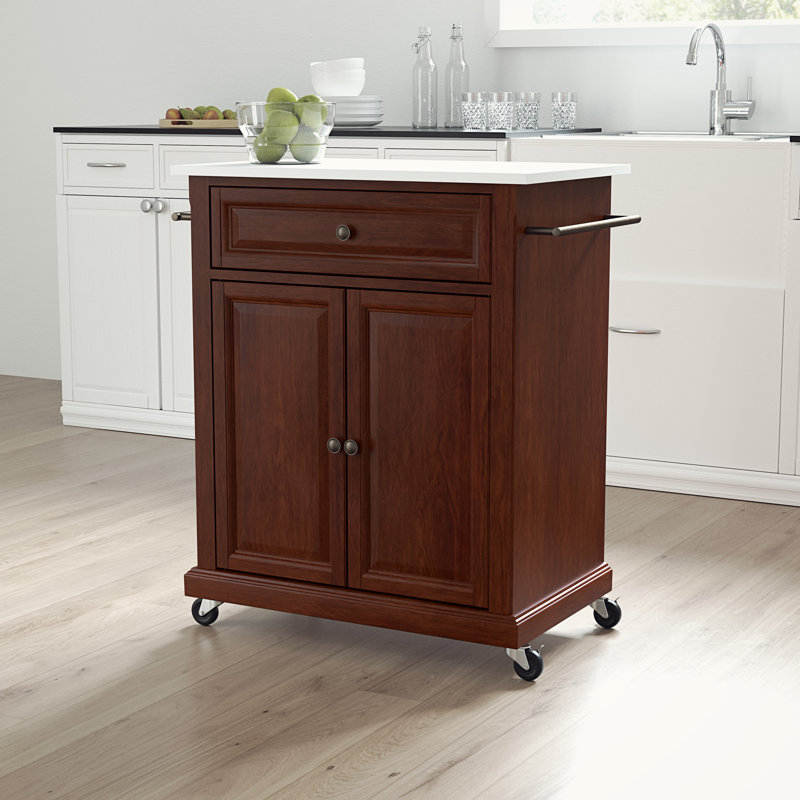 Carreen 31 " W Kitchen Cart, Mahogany