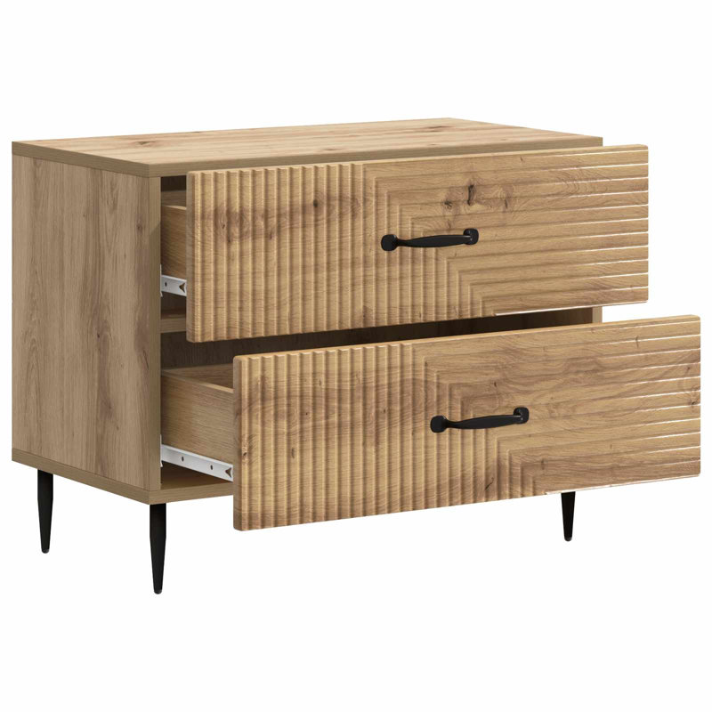 62cm W Manufactured Wood Bedside Table, Artisan Oak