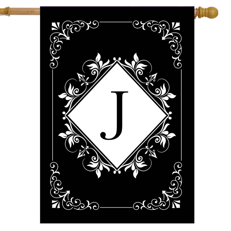 Drapeau noir et blanc monogramme J House