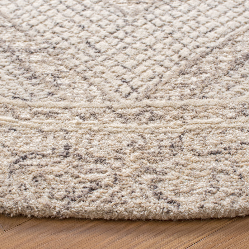 Conroy Hand Tufted Wool Geometric Rug, Round 8'