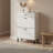 Freestanding Shoe Organization Unit With Drawers And Metal Legs, Modern Shoe Storage Cabinet Featuring Two Flip-Up Doors, Designed For Entryways