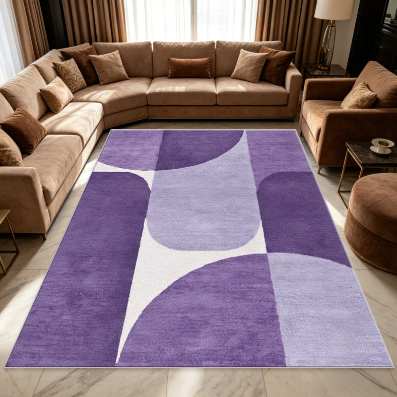 Purple Block Abstract   area rugs for Living Room, Soft and Comfortable, Suitable for all seasons, easy to maintain, machine washable Indoor floor mat, Under Table Farmhouse suitable for Bedroom, Dining Room, Study,  Balcony, Home Decor Patio