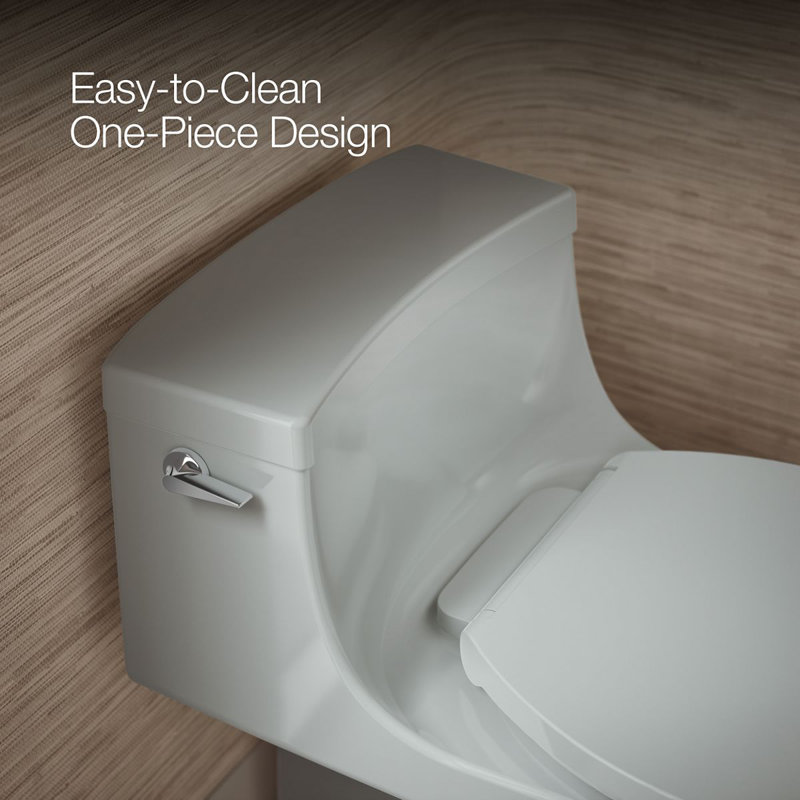 San Souci™ 1.28 GPF Elongated One-Piece toilet (Seat Included), Ice Grey, Left-Hand