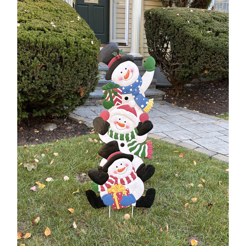 Piquet de jardin bonhomme de neige