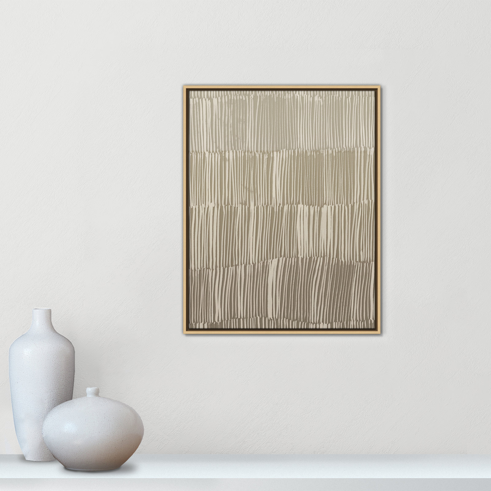 Linear Calm II Print by , 29.5" H x 23.5" W, Natural Floater