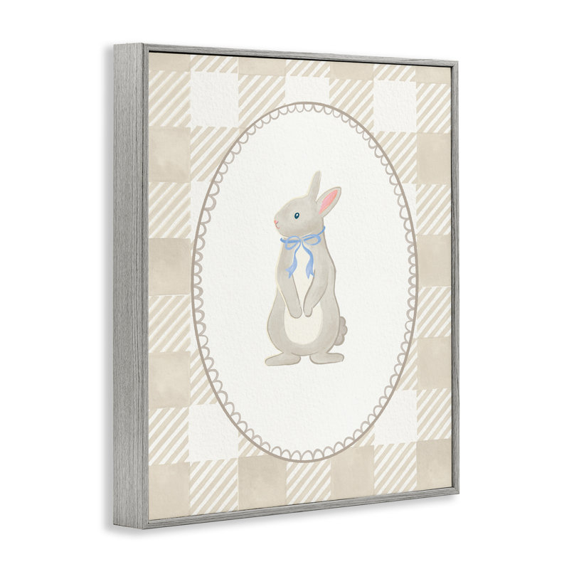 «Bunny on Green Gingham», estampe numérique, design par The Paper Curator, Estampe numérique Farmhouse, H 30 po x l 24 po